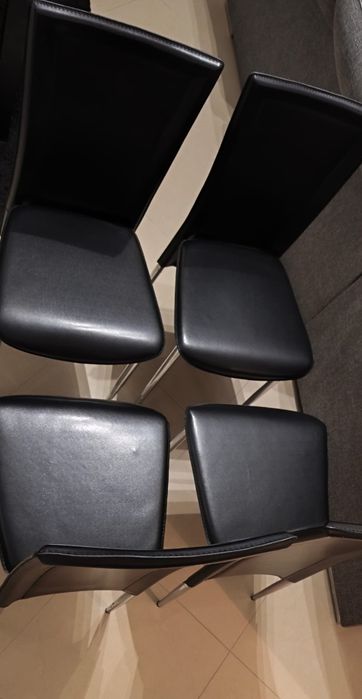 Cadeiras de mesa de jantar pele sintética