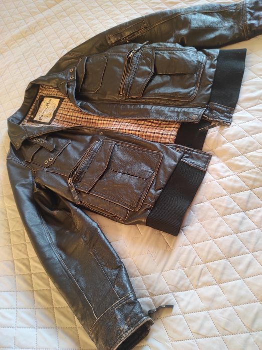Вінтажна шкіряна куртка