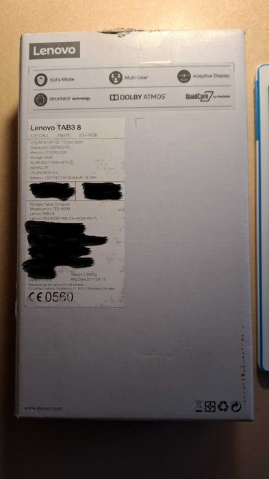 Tablet Lenovo TAB3 8 (TB3-850M) w kolorze białym - bardzo dobry stan