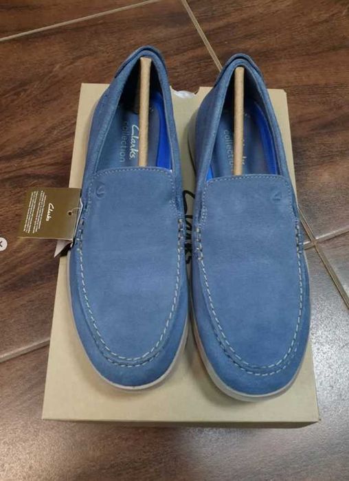 чоловічі замшеві лофери Clarks Flexway Step оригінал 40 40,5