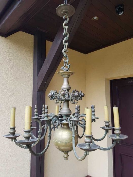 Stara, oryginalna, mosiężna lampa