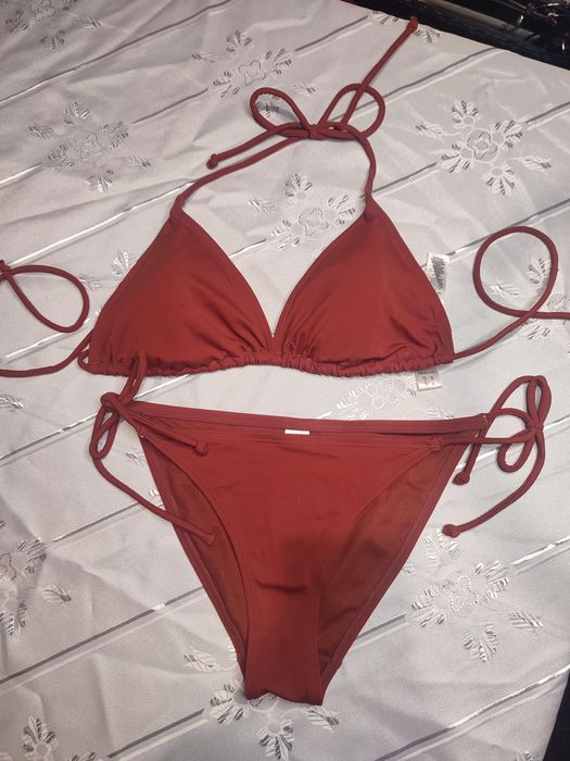 Brązowy strój kąpielowy dwuczęściowy biustonosz 42 bikini 36