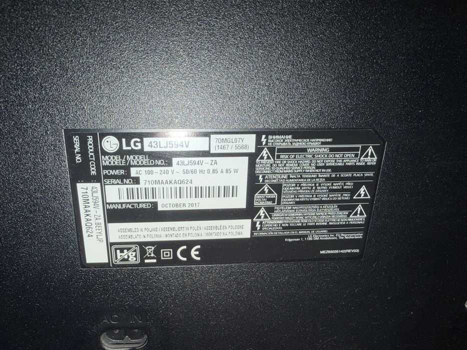 Led телевізор LG 43” Smart