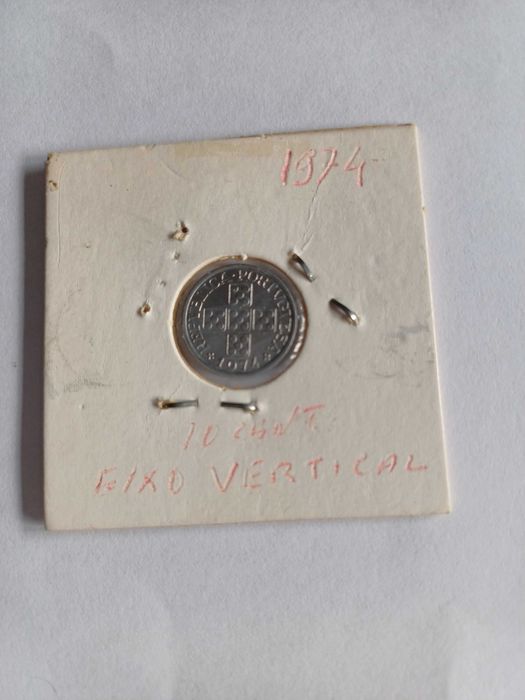 10 Centavos alumínio 1974 EIXO VERTICAL e 10 Cents de 1975 EIXO a 90º