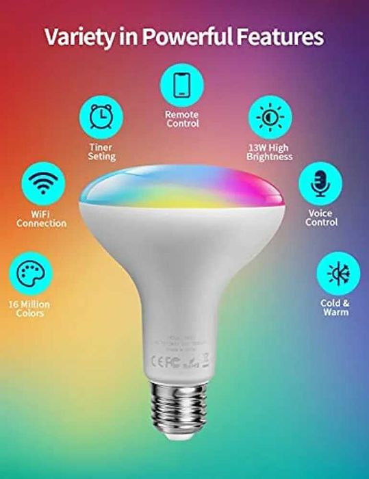 Selado! Kit 2 lâmpadas 13w 1300lm RGB  inteligentes WiFi Google Alexa