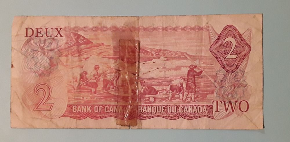 Nota 2 Dollars Canadá, 1974, Bank of Canada/Banque du Canada