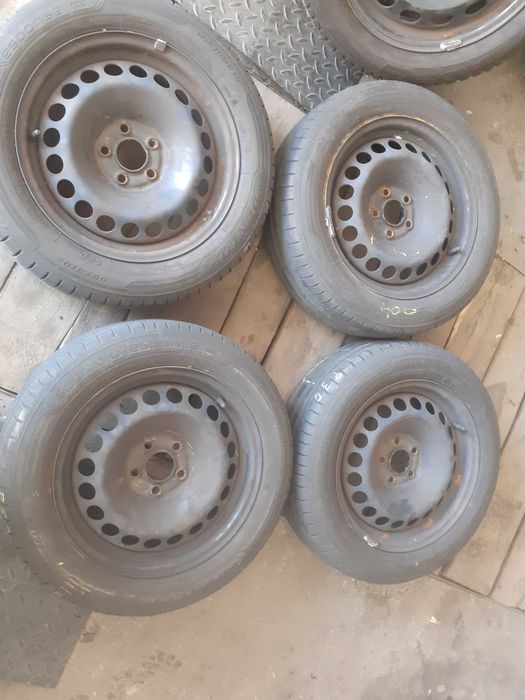 Opony z felgami koła stalowe 15 5x100 Audi A1 A2 A3 8L Vw Polo Golf 4