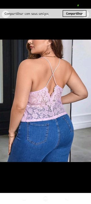 Top lilás renda nas costas NOVO tamanho 46