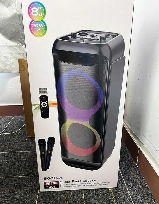 Портативна колонка велика караоке блютус як gbl  +2 мікрофони fm радіо