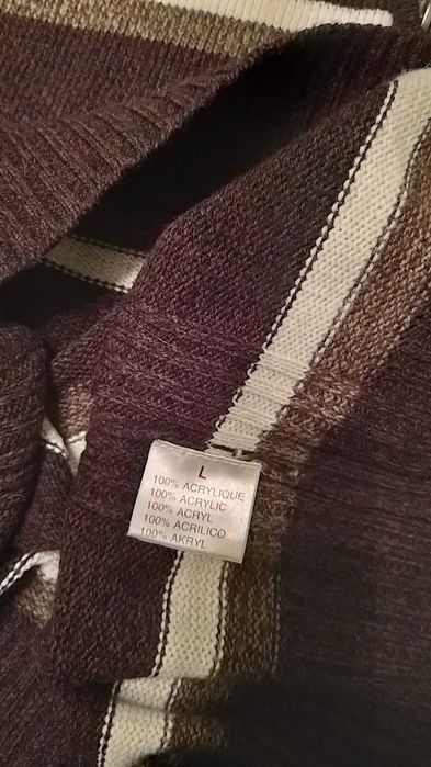 camisola T-TRAXX castanho e,beje e branco