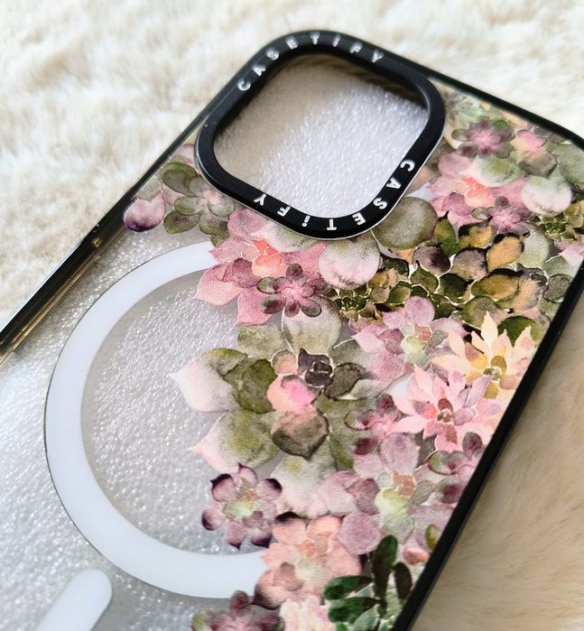 Etui do iPhone 16 Flower MagSafe przeźroczyste