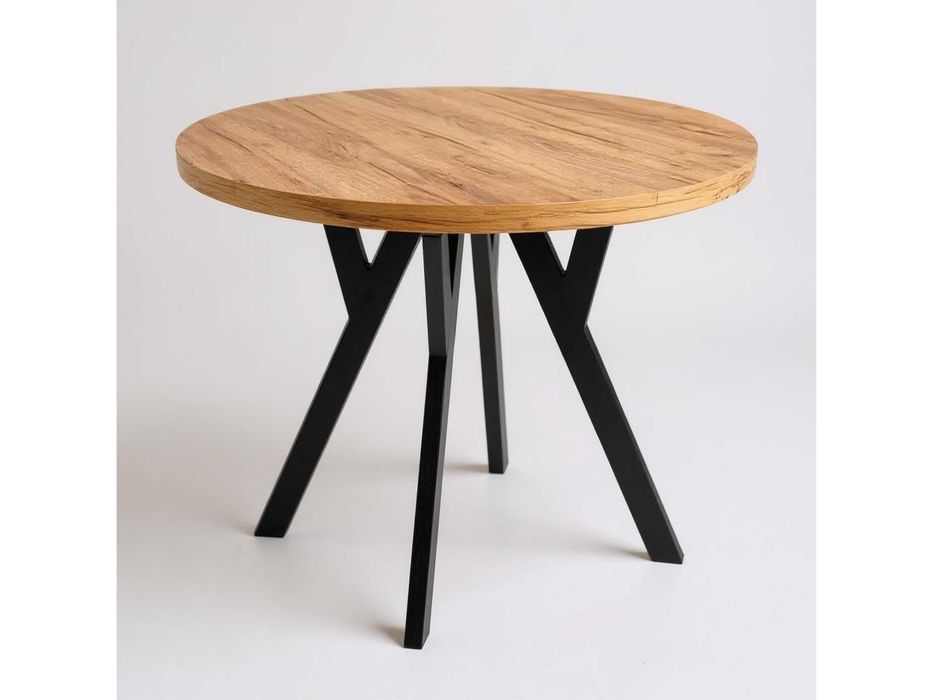 stół okrągły rozkładany 100/200 LOFT noga Y|SALON|JADALNIA|KUCHNIA