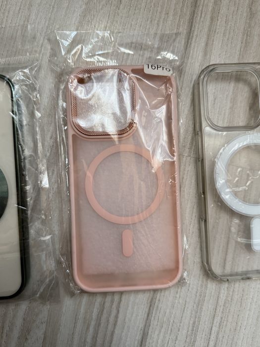 Etui 3x zielone różowe przezroczyste Magsafe Iphone 16 pro