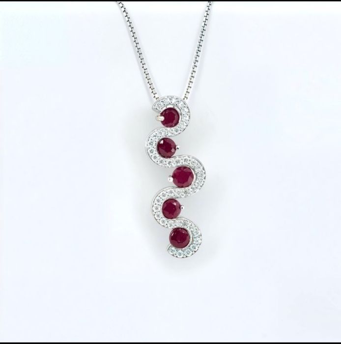 Colar com Rubi Natural 0,75ct | GEMTEC | Prata 925 | Banho Ouro 18K