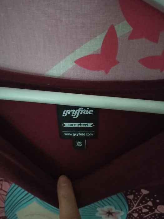 T shirt gryfnie burgundowy