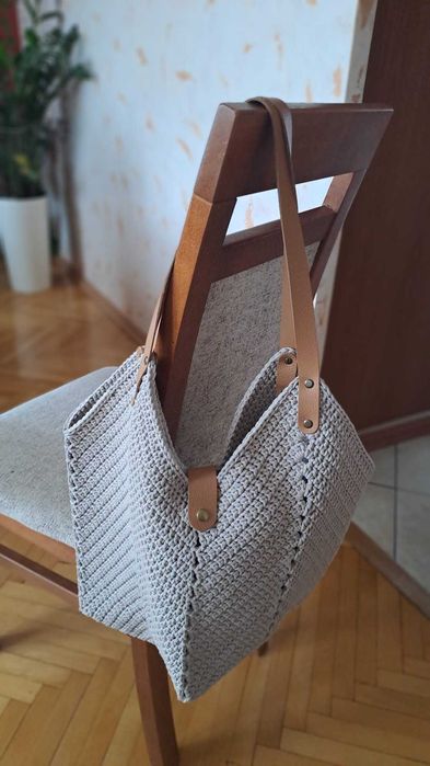 Torebka ze sznurka bawełnego, handmade