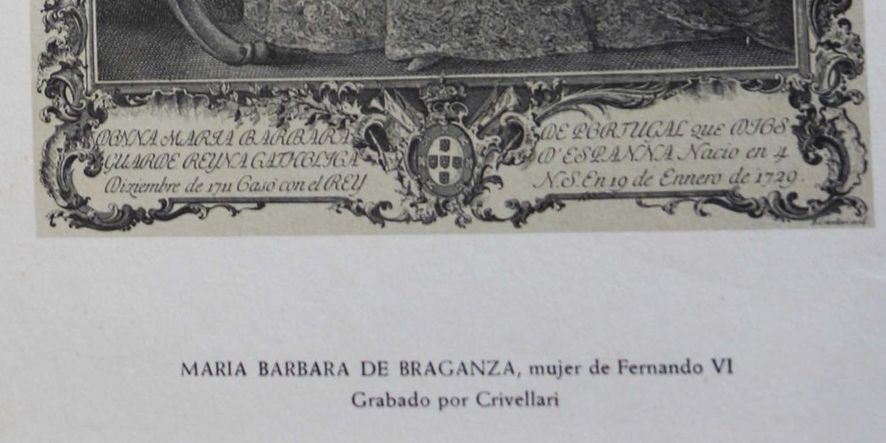 D. Maria Bárbara de Bragança casada c/Fernando VI de Espanha, estampa espanhola