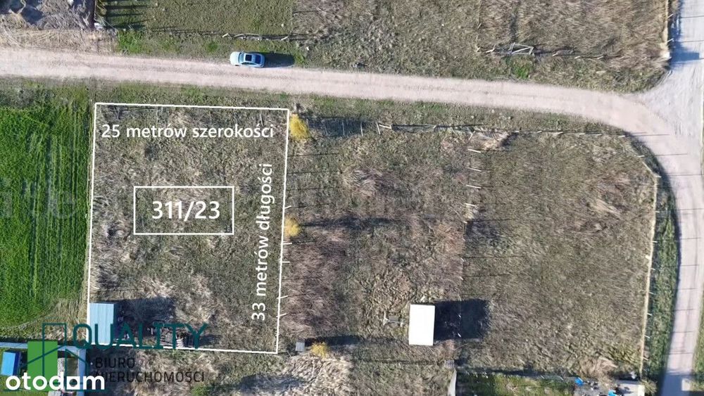 Ustawna działka z W-Z 822 m2 w Karolewie