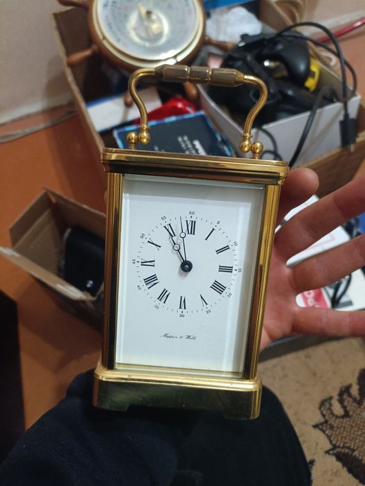 Часы каретные Mappen and Welt бронза стекло