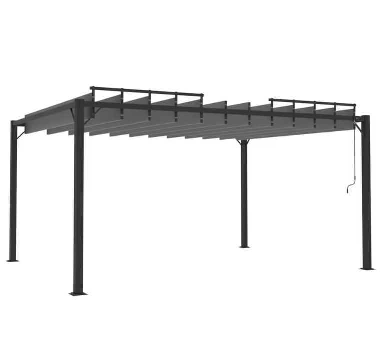 Altana z żaluzjowym dachem 3x4 m, antracyt, tkanina i aluminium