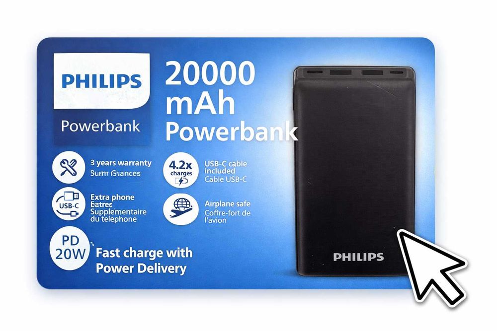 Powerbank Philips 20000 mAh czarny
