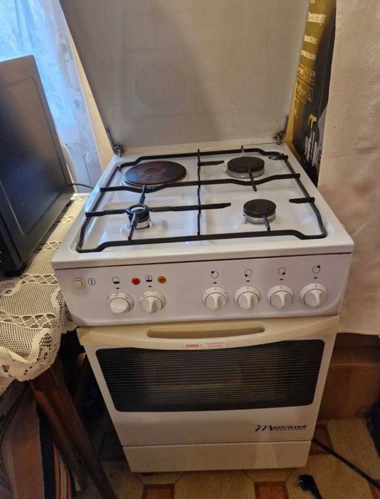 Kuchenka gazowa jeden palnik elektryczny+piekarnik elektryczny