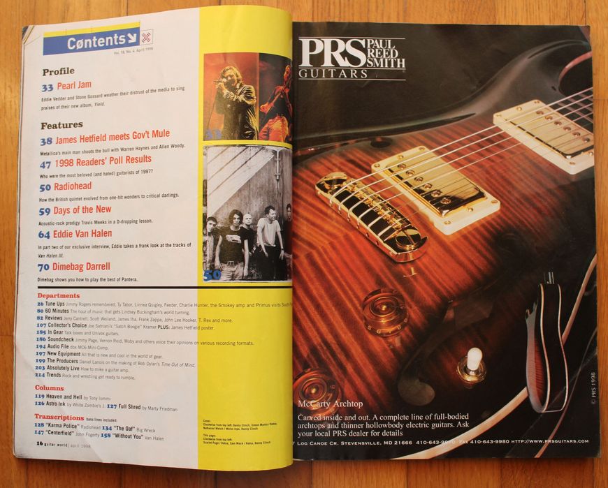 Revista Guitar World, Abril 1998