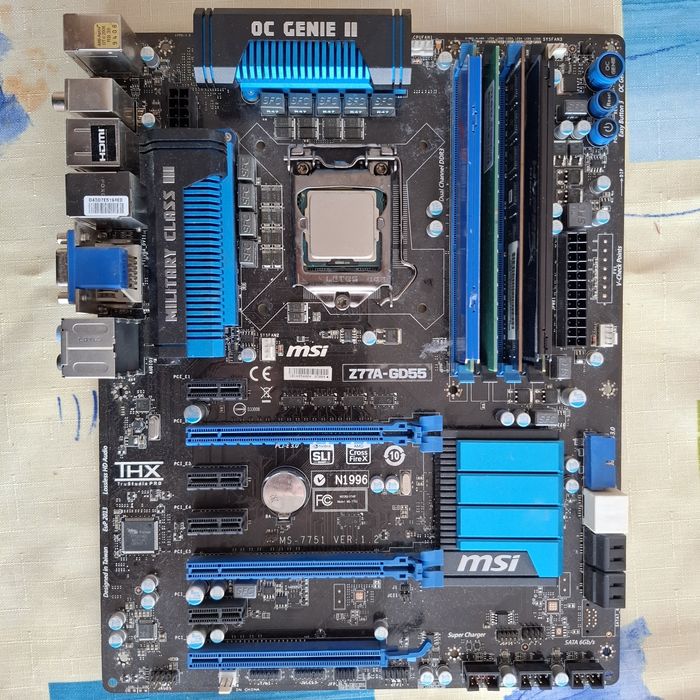 Plyta MSI Z77A-GD55 z procesorem I7 3770 + pamiec 24GB