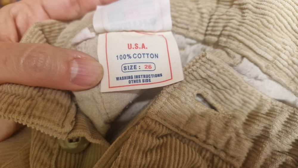 bojówki sztruks khaki 34