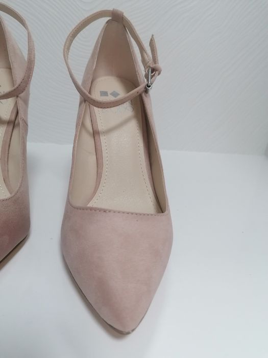Buty na wysokim obcasie, pudrowy róż, 38