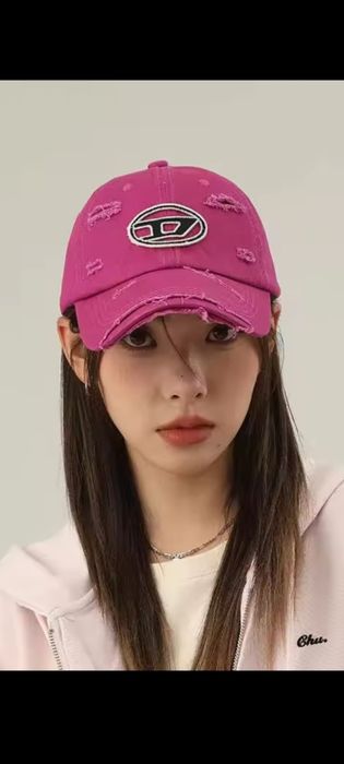 Hit Czapeczka dżokejka bejsbolówka z daszkiem logo Diesel róż Pink