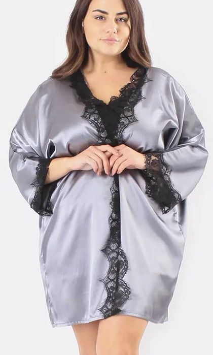 Жіночій домашній шовковий халат 42/44/46/48/50/52/54/56