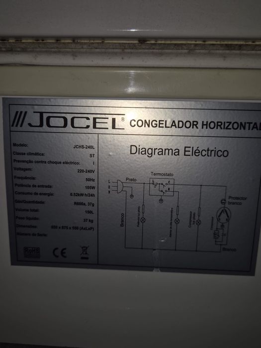 Arca Congeladora Horizontal Jocel 240L – A Funcionar Perfeitamente