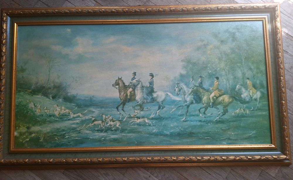 Obraz polowanie duży gabinety 116x66cm