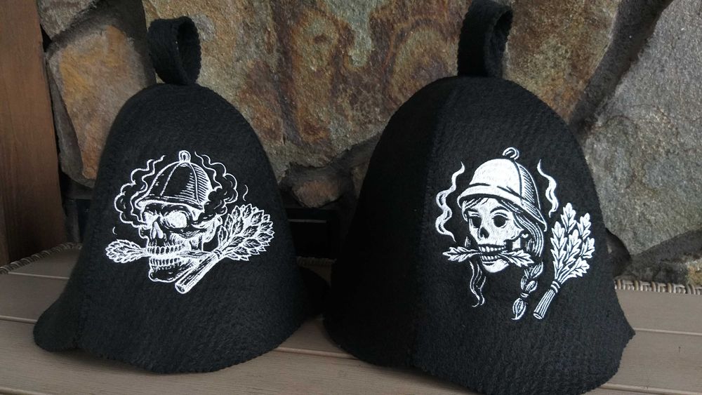 Банные шапки с индивидуальной надписью