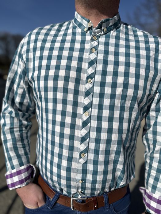 Paul Smith kiszula w kratkę mały kołnierzyk casual