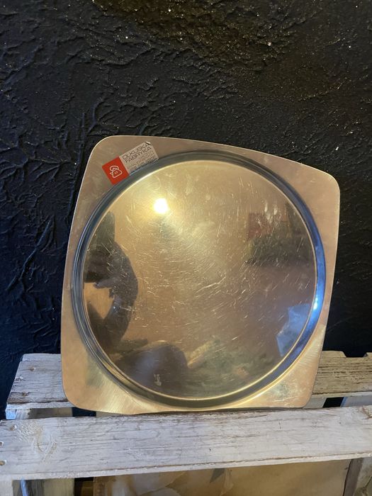 Taca gastronomiczna kelnerska metalowa Olkusz retro vintage prl