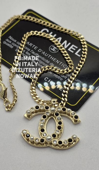 Naszyjnik łańcuszek cc chanel cyrkonie