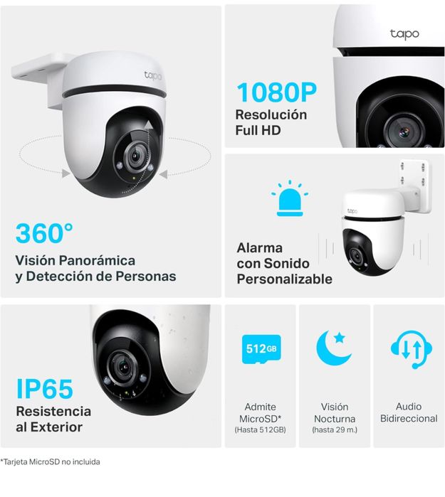 Câmera de vigilância Exterior 360° WIFI Tapo C500 | C510 | C520 (NOVO)
