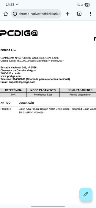 Caixa ATX Fractal Design North Mesh Charcoal Branca