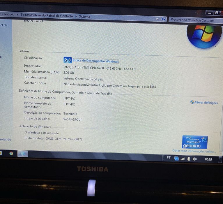 Portatil mini Toshiba NB300