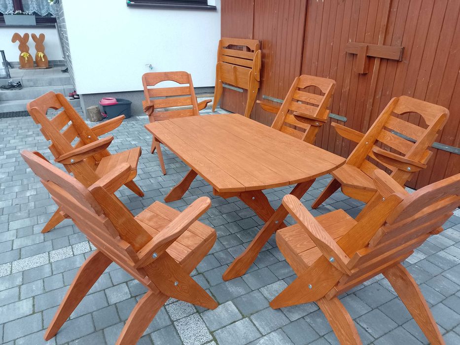 Komplet ogrodowy drewniany