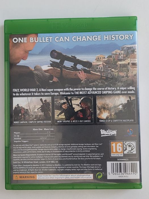 Sniper Elite 4 xbox one series x s italia