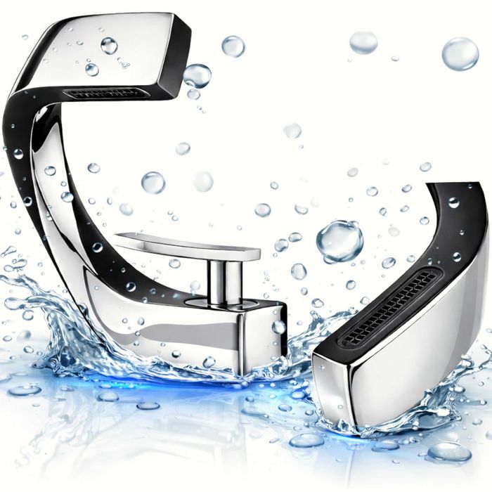 Bateria Umywalkowa Nablatowa Chrom Czarna Jednouchwytowa Perlator