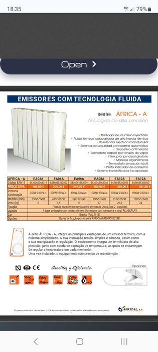 Aquecimento central radiador eletrico novo