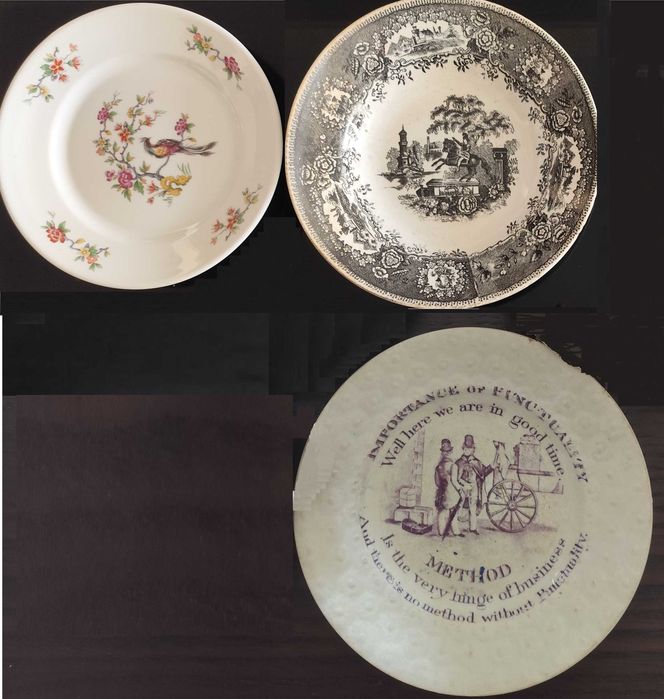 Conjunto de 3 Pratos antigos