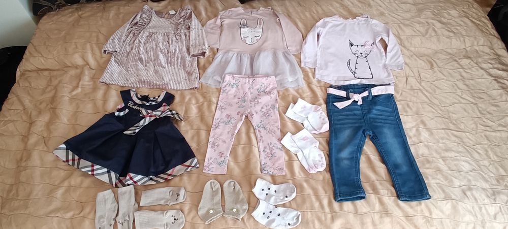 Paka firmowych na roczek+,80 dla dziewczynki