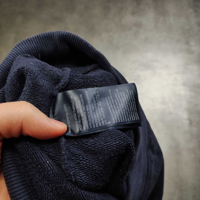 MĘSKA PREMIUM Bluza z Kapturem Hoodie Granat Haft Tommy Hilfiger Logo