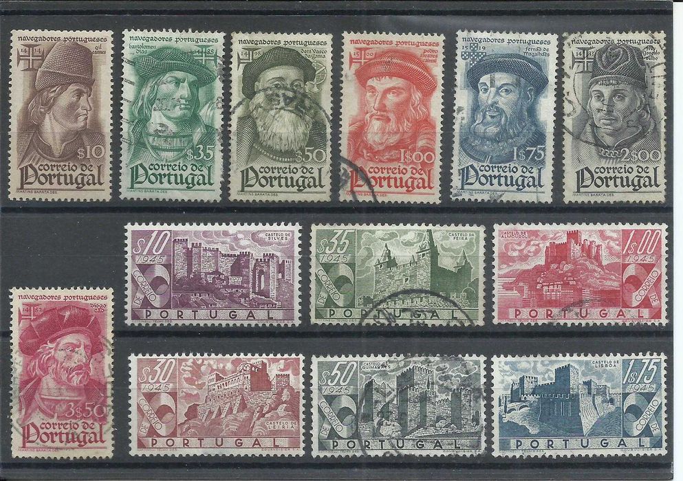 Selos portugueses – 100 selos usados - entre 1856 e 1953