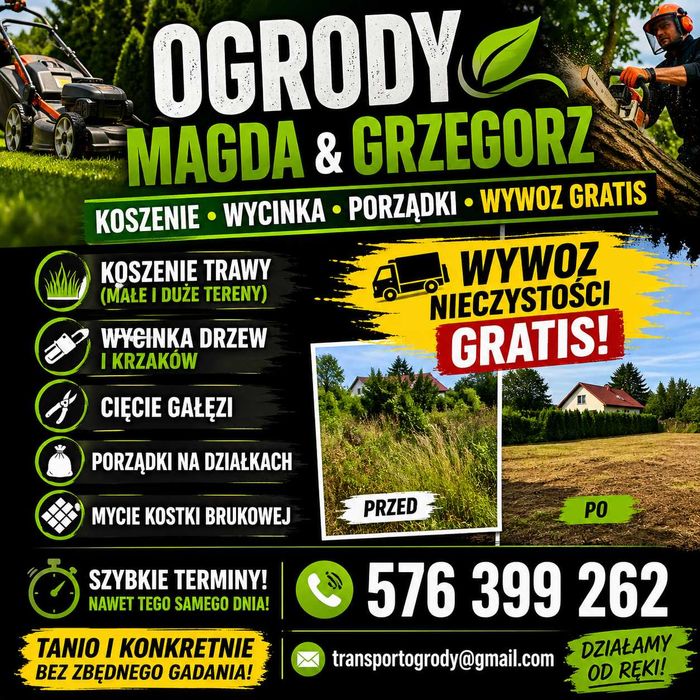 koszenie trawy, wertykulacja, ogrody – wolne terminy